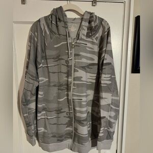 Grey camo zip up sweatshirt plus size 3X